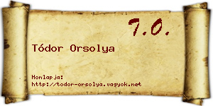 Tódor Orsolya névjegykártya