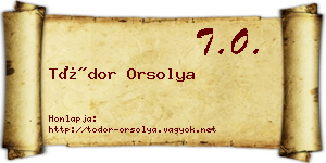 Tódor Orsolya névjegykártya