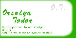 orsolya todor business card